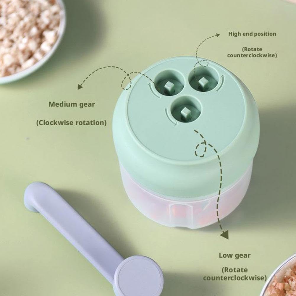 Baby Food Grinder & Manual Garlic Chopper, Portable Hand Operated Garlic Crusher Garlic Mincing Tool Garlic Masher Handheld Garlic Press for Outdoor Picnics and Home Use