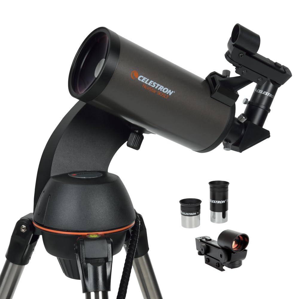Celestron NexStar 90SLT-Mak Portable Computerised Maksutov-Cassegrain Telescope with Quick-Release Fork-arm Mount, Accessory Tray and 'Starry Night' Special Edition Software, Grey