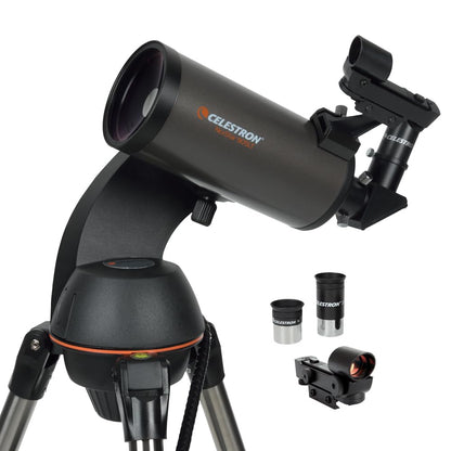 Celestron NexStar 90SLT-Mak Portable Computerised Maksutov-Cassegrain Telescope with Quick-Release Fork-arm Mount, Accessory Tray and 'Starry Night' Special Edition Software, Grey
