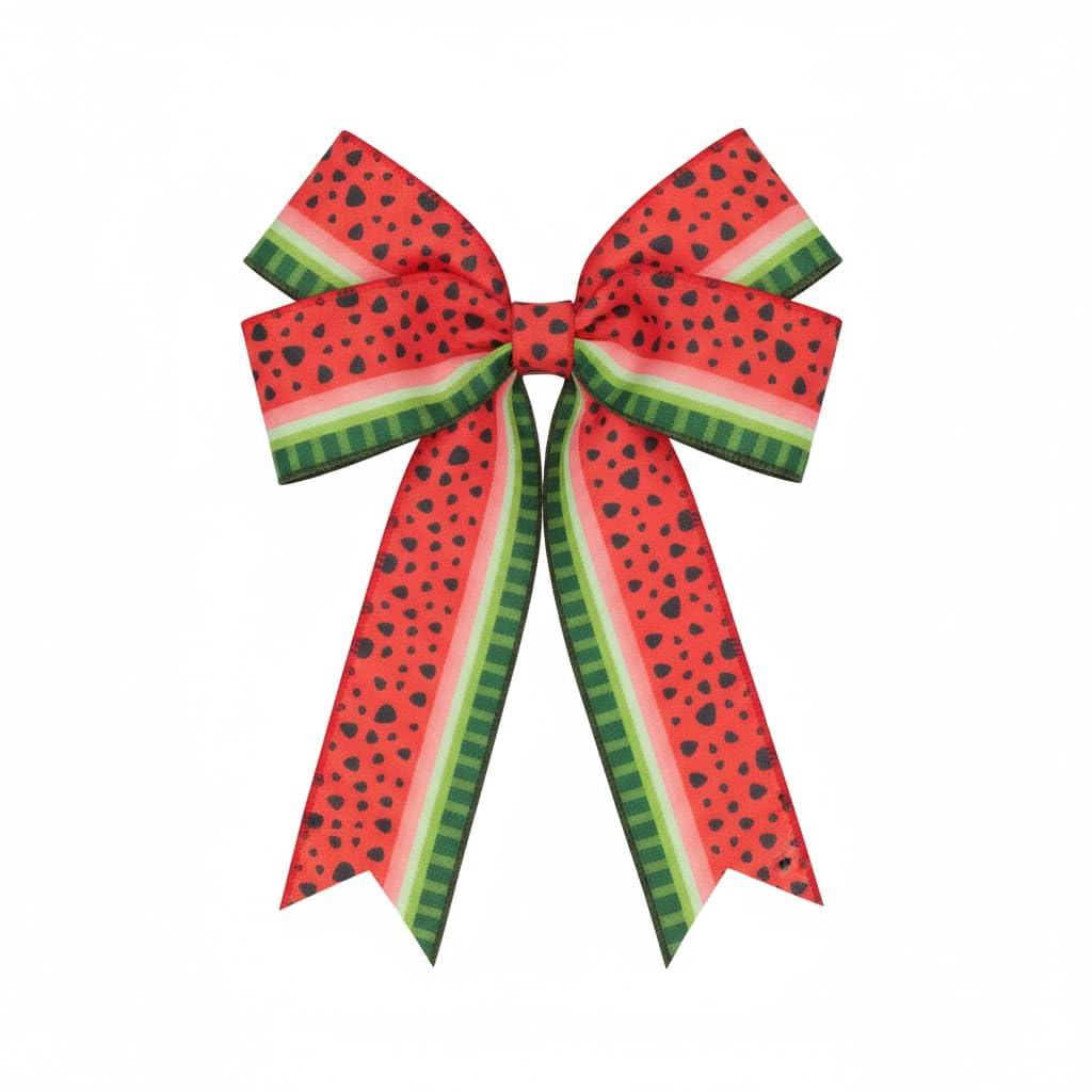 NUVCELKA 4 Rolls Watermelon Ribbon 20 Yards 2.5 Inch Summer Wired Edge Burlap Craft Ribbons for Wreath DIY Gift Wrapping Party Baby Shower Bow Decoration