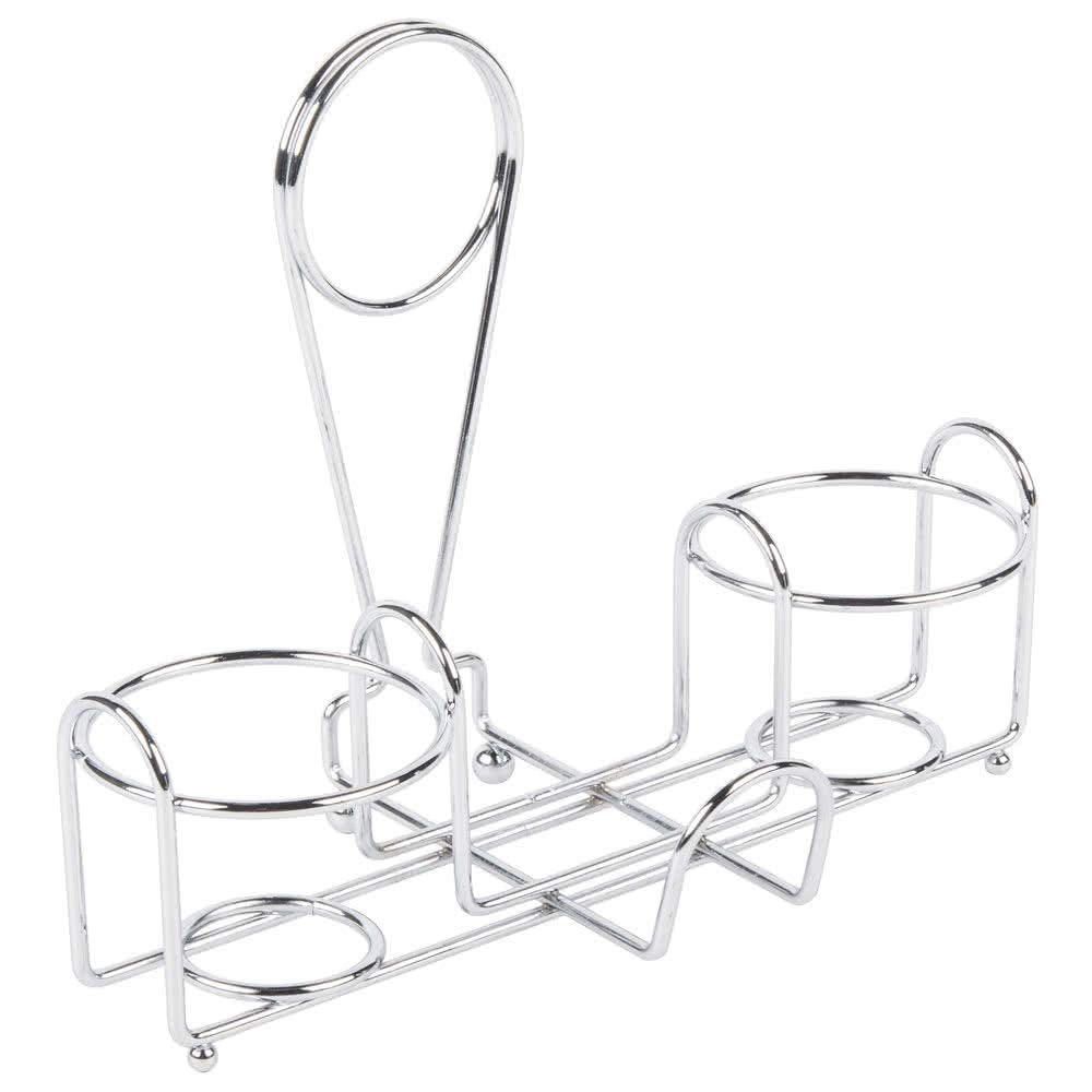 G.E.T. Chrome Metal Two Compartment Condiment Caddy - 4-22735 Metal Table Caddies Collection
