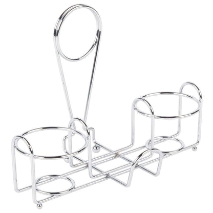 G.E.T. Chrome Metal Two Compartment Condiment Caddy - 4-22735 Metal Table Caddies Collection