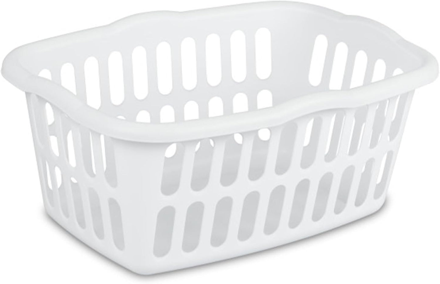 Sterilite Rectangular Laundry Basket - 12-Pack Plastic Clothes Hamper, 1.5 Bushel, White | Ideal for Bedroom & Bathroom Storage