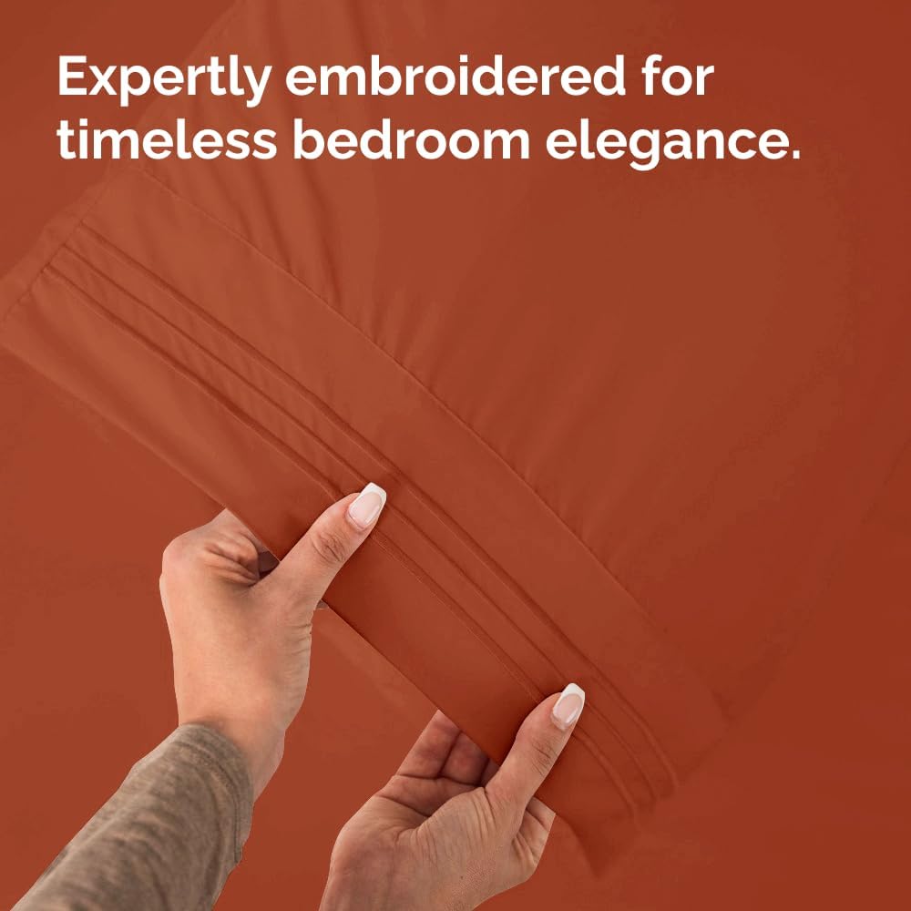 Skiennix Body Pillowcases Set of 4 | Soft, Breathable 20x54 Long Pillow Covers - Comfy & Fade-Free in Terracotta