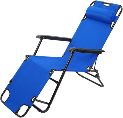 Kcelarec Outdoor Folding Chaise Lounge Chair, Patio Sun Lounger Reclining Beach Chair Sun Patio Pool Lawn Recliner