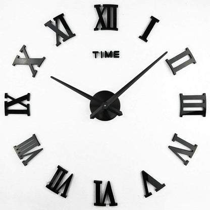 Timelike 3D DIY Wall Clock, 1M Modern Frameless Large 3D DIY Wall Clock Kit Decoration for Home Living Room Bedroom