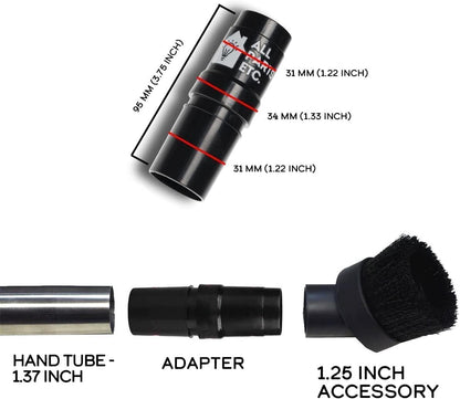 Vacuum Attachments for 1.25" Vacuum Cleaner, Accessories including Extension Wands, Brushes, and Tools
