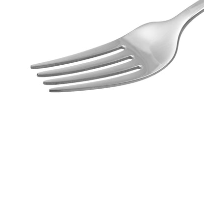 Amazon Basics Stainless Steel Dishwasher Safe Dinner Forks with Scalloped Edge, Well-Balanced Weight, Silver, Pack of 12