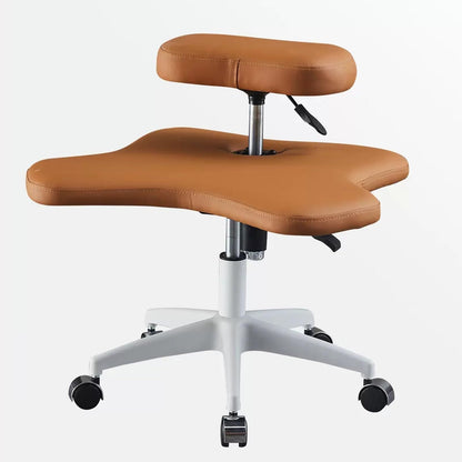 GenSDH Kneeling Chair, Ergonomic Cross Legged Chair with Wheels, Home Office Desk Chair, Meditation Chair, Flexible Design, Height Adjustable, Posture Chair,Orange-One Size