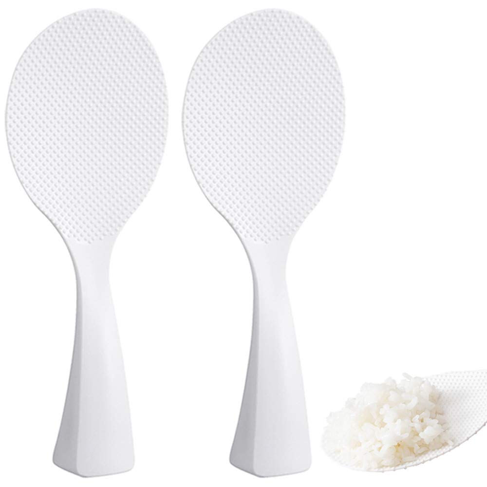 Rice Spoon Paddle Standing, 2 Pack Non Stick Rice Scooper Professional Rice Spatula Potato Cooker Server