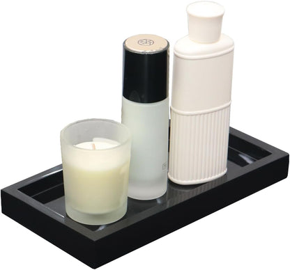 Bathroom Vanity Tray, Black Marble Countertop and Vanity Tray, Resin Tray for Bathroom Decor