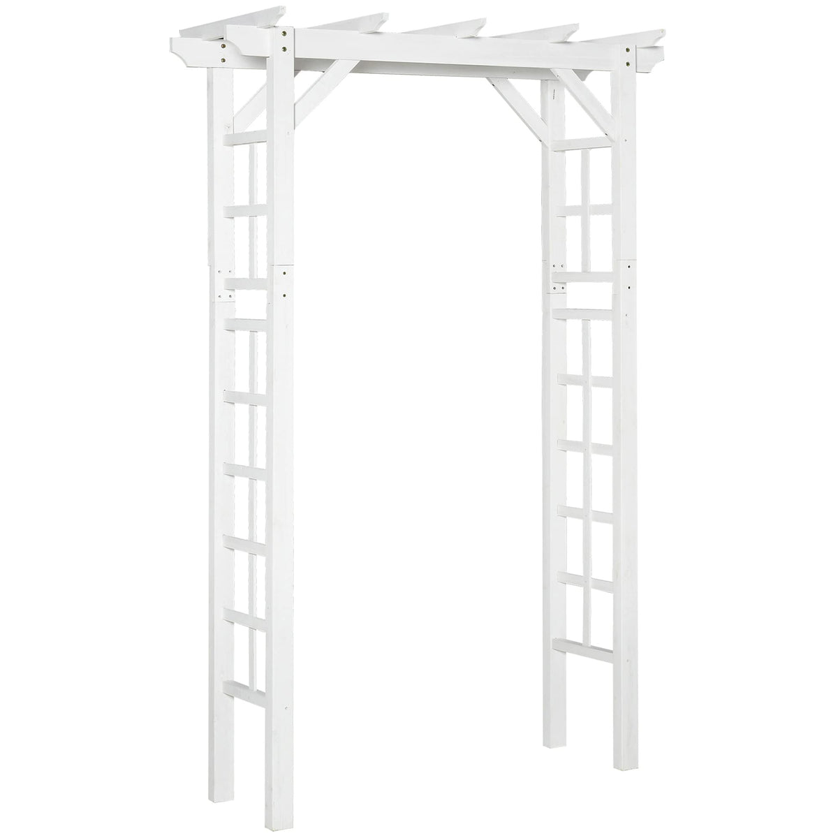 85" Wooden Garden Arbor for Wedding Ceremony, White Outdoor Arch Trellis for Climbing Vines, Heavy Duty Wood Frame for Garden, Patio, Backyard Decor
