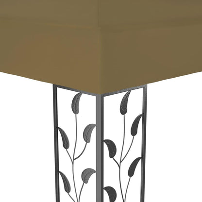 Taupe Outdoor Gazebo 100% Polyester with PA Coating, Powder-Coated Steel Frame, 9.8 x 13.1 ft Rectangular Canopy Tent for Patio, Garden, Backyard Events Outdoor Structures