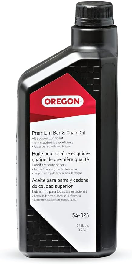 54-026 1 (32 fl.oz 946 ml) Oregon Premium Bar and Chain Oil and Lubricant for Chainsaws, Quart Bottle /