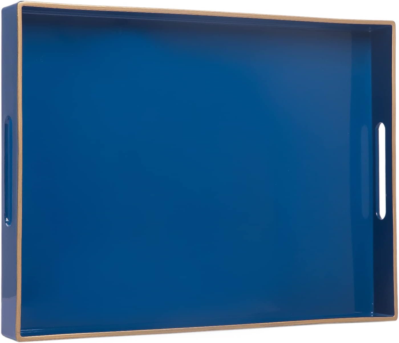 15.7 11.8 1.57" MAONAME Royal Blue Serving Tray with Handles, Rectangular Decorative Tray, Modern Coffee Table Trays