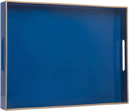 15.7 11.8 1.57" MAONAME Royal Blue Serving Tray with Handles, Rectangular Decorative Tray, Modern Coffee Table Trays