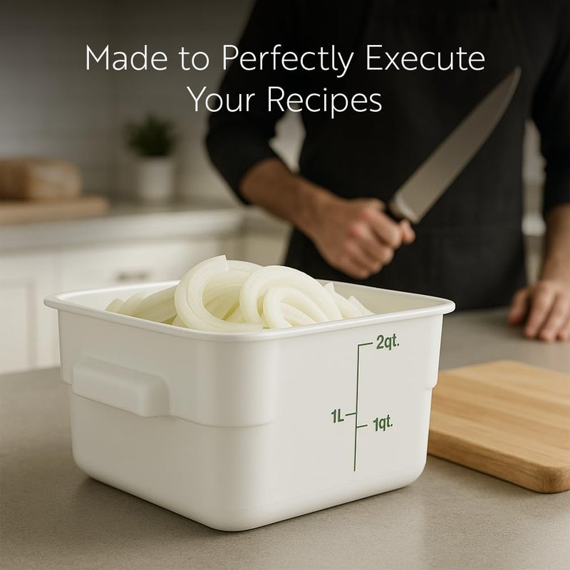 Restaurantware Food Storage Container 1 Pack of 22 qt Plastic Kitchen Storage Bin with Volume Markers Space-Efficient Design Dishwasher-Safe Polypropylene Translucent
