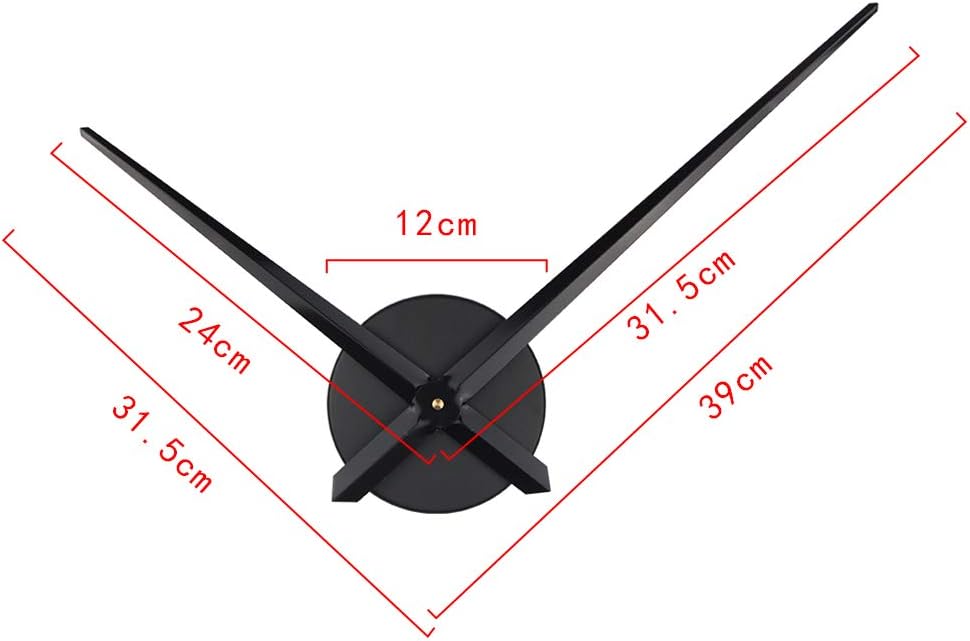 Timelike 3D DIY Wall Clock, 1M Modern Frameless Large 3D DIY Wall Clock Kit Decoration for Home Living Room Bedroom