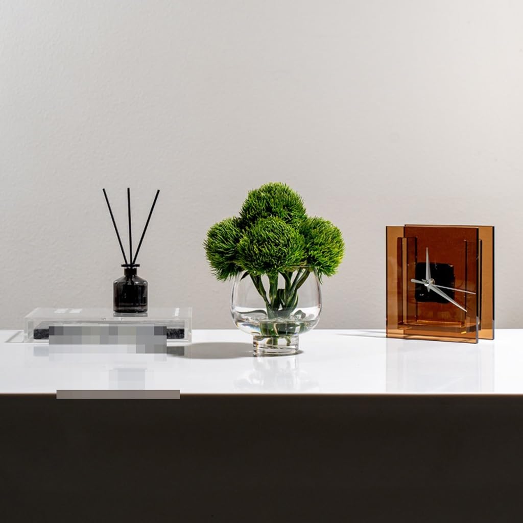 Artificial Bonsai Tree Creative Glass Flower Arrangement Artificial Front Desk Hotel Restaurant Light Luxury Table Indoor Greening Fake Tree