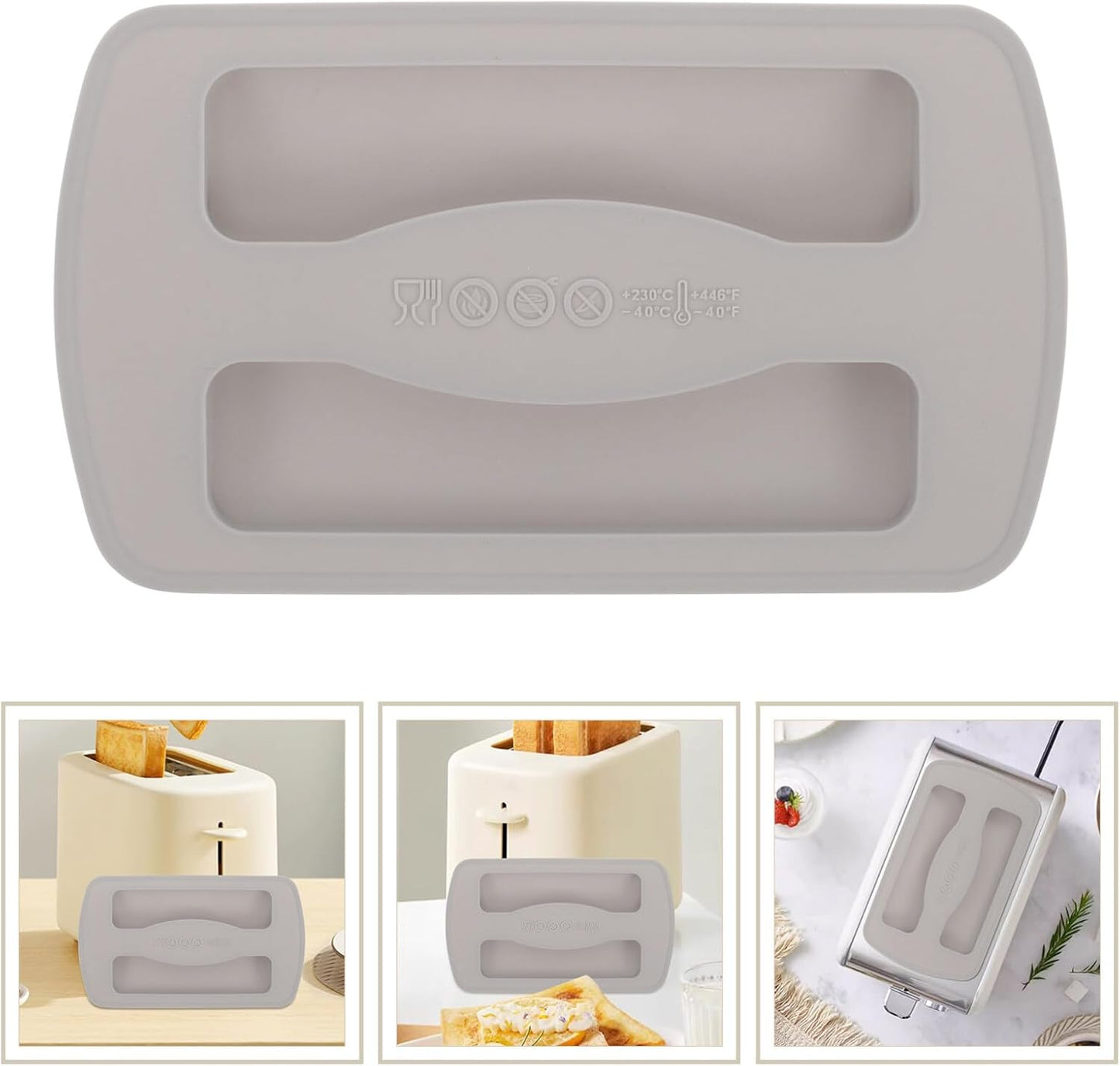 HEMOTON Silicone Toaster Dust Covers - 2 Slice Toaster Lid for Electric Bread Maker Top Covers