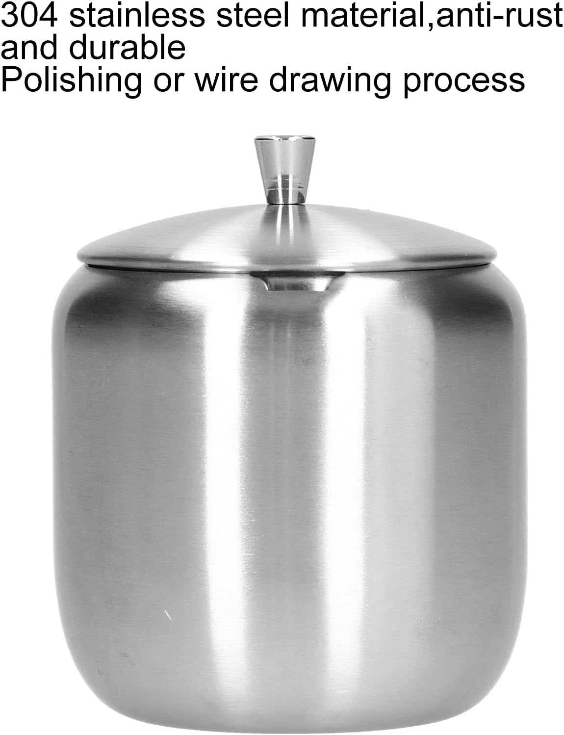 Tomotato Sugar Bowl, 370ML 304 Stainless Steel Polished Brushed Sugar Container with Spoon and Lid