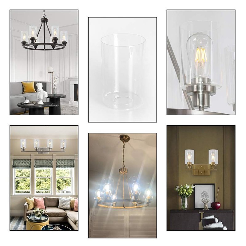 MELUCEE Clear Glass Lamp Shade Replacement 1 Pcs