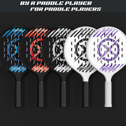 Vector Spin Max Version 2 Platform Tennis Paddle by Xenon Paddle, Oversize Head, Even Balance Point, Medium Firmness Foam Core, Power and Control, 4.25” Grip
