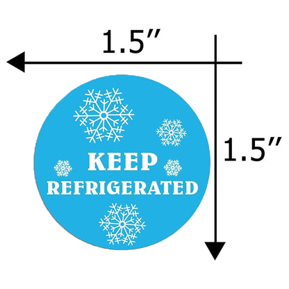wootile Keep Refrigerated Stickers Waterproof 1.5 Inch Fluorescent Round Dots Blue Keep REFRIGERATED Food Packaging Warning Labels for Pharmacy, Drug Stores,Warning Labels,Health clinics,Drink 500Pcs