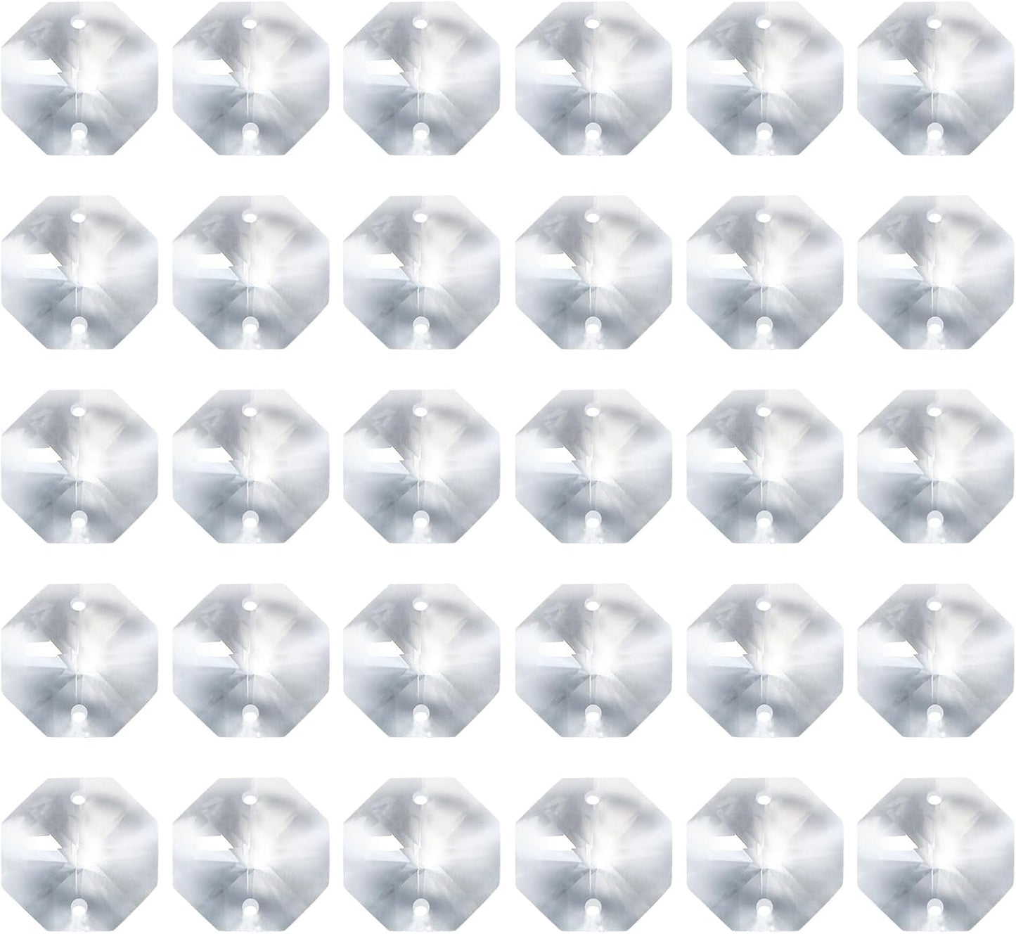 K9 2 60 Pack 20mm PATIKIL Crystal Octagon Beads Holes Pendants, Chandelier Prisms Parts Ornaments Hanging Beads for DIY