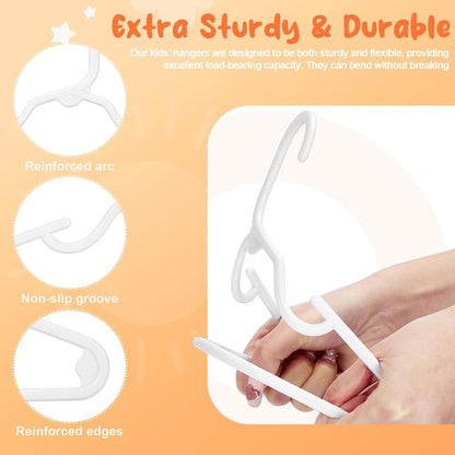 HOUSE DAY Premium Baby Hangers - 20 Pack Slim White Plastic Hangers for Infant & Toddler Clothes