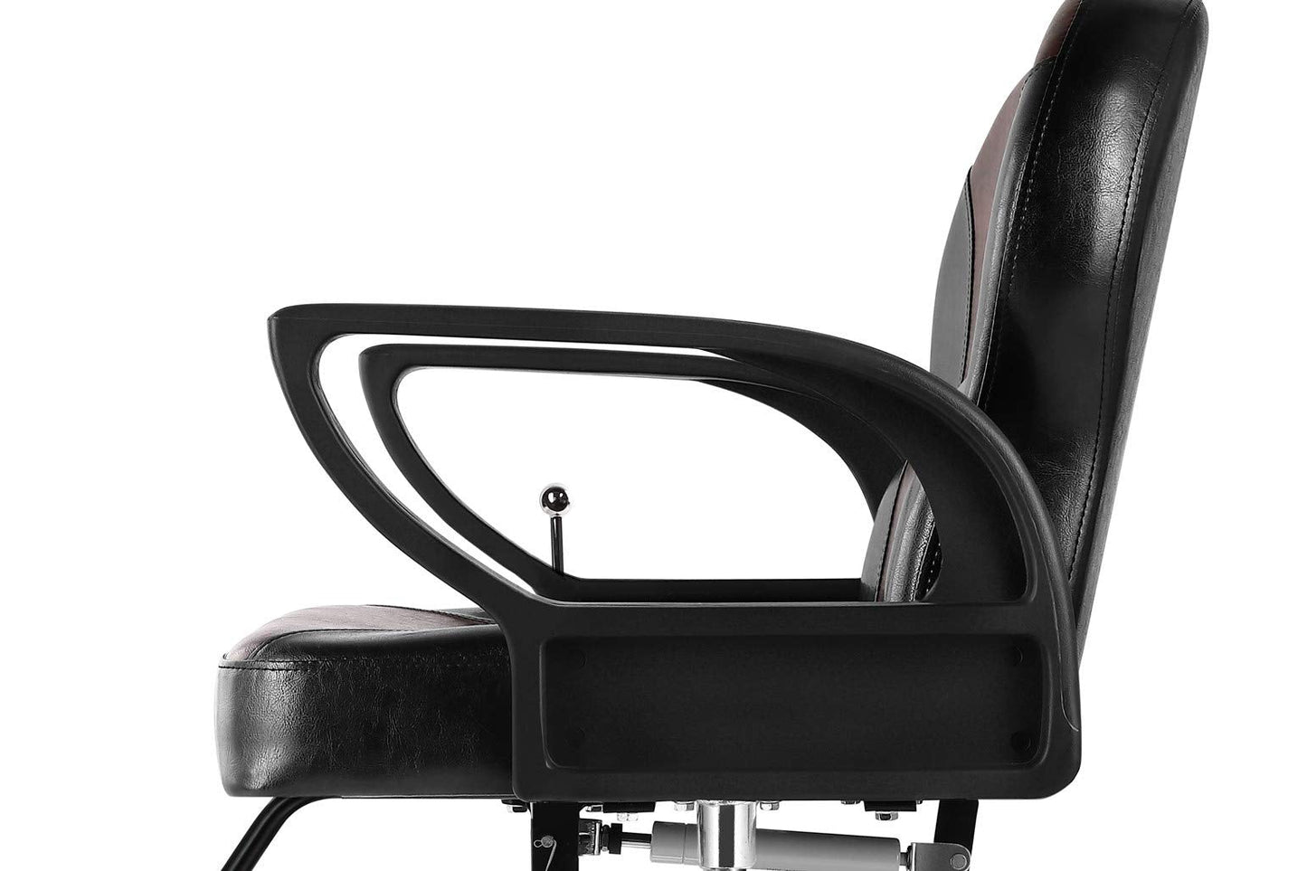 Beautymega Vintage Hydraulic Pump Hair Cutting Chairs Reclining Beauty Salon Styling Chairs (Black & Brown)