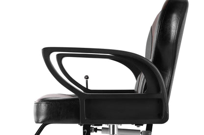 Beautymega Vintage Hydraulic Pump Hair Cutting Chairs Reclining Beauty Salon Styling Chairs (Black & Brown)