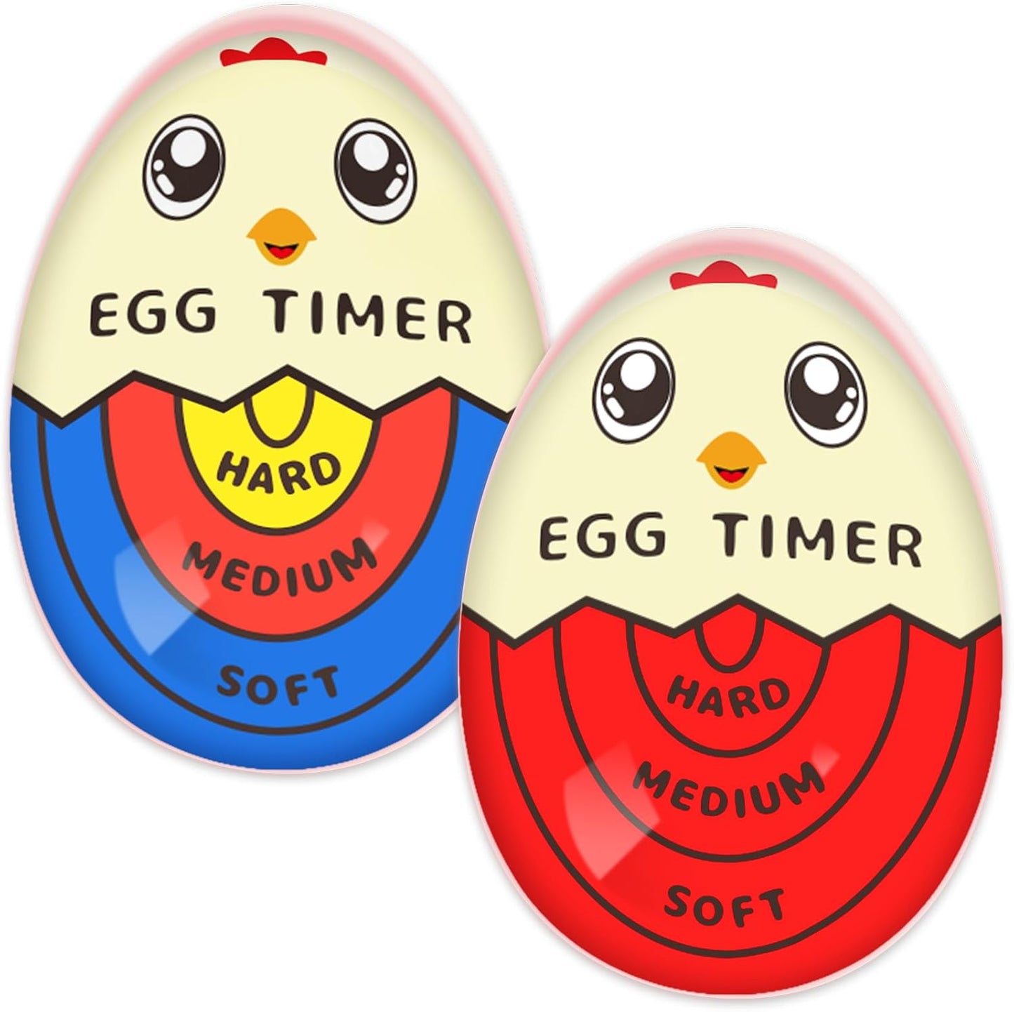 1 1 Lasubst Egg Timer that Goes in Water for Soft Medium Hard Boiled Eggs, Red Tricolor