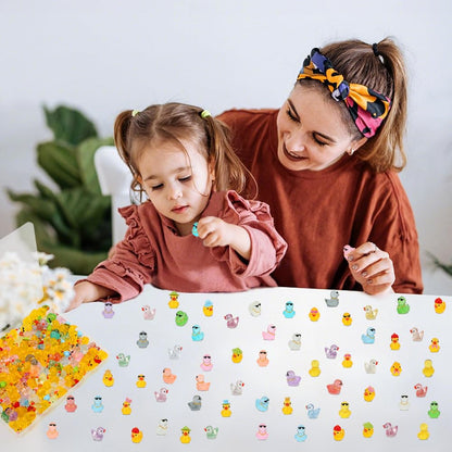 120 Pcs Mini Resin Ducks, Tiny Animals Figures to Hide Small Little Plastic Miniature Ducks Bulk for Dollhouse Decor Home Office Potted Fish Tank Aquarium Landscape Micro Fairy Garden Accessories