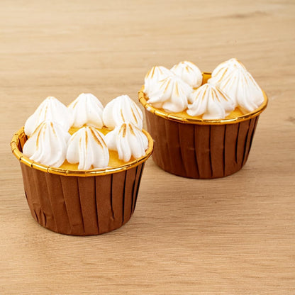 Restaurantware Panificio Baking Cups - 50 Greaseproof Foil Cups, Oven-Ready Brown Muffin Liners