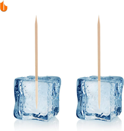 Urbanstrive Sturdy Toothpick Holder with 800 Natural Wood Toothpicks - Unique Home Design Decoration, 2 Pack