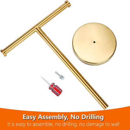 Kalitro Gold Towel Rack Hand Towel Stand, Bathroom Towel Holder Stand SUS304 Stainless Steel (Gold)