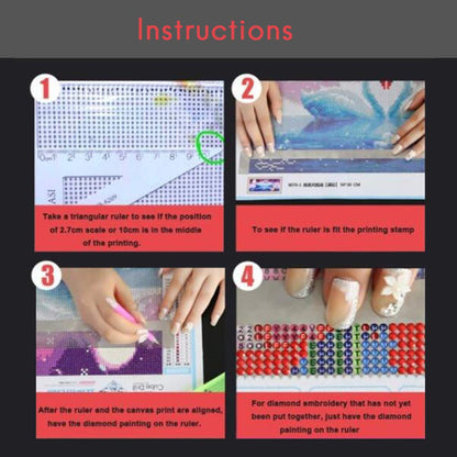 Rhinestone Painting Drawing Tool, Sewing Ruler Dot Drill Embroidery Mesh Ruler Stainless Steel (12)