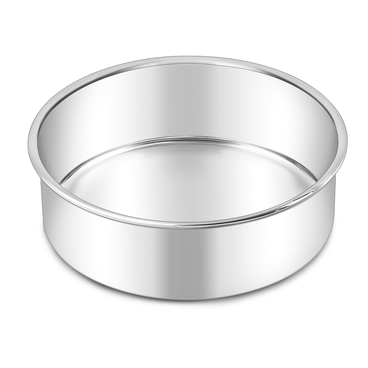 LIANYU 6 Inch Round Cake Pan, Stainless Steel Baking Layer Cake Pan Tin, Heavy Duty Metal Round Tier Baking Tins, 2In Tall, Oven & Dishwasher Safe