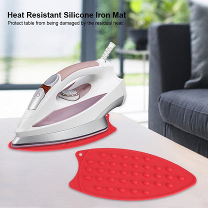 Yosoo Silicone Iron Hot Rest Pad Mat, Iron Stand Mat for Ironing (Red)