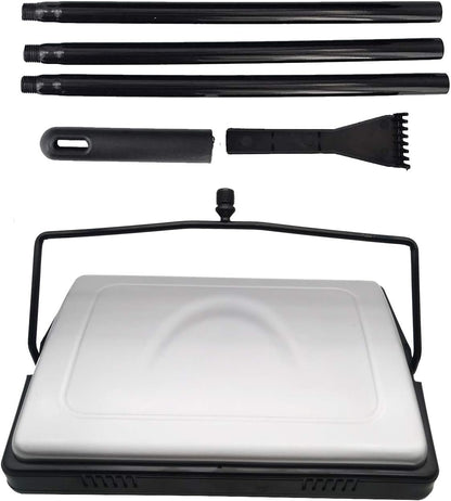 EZ SPARES Quiet Floor Sweeper with Pig-Bristles, Strong Roller Brush for Carpet Cleaning, Great for House, Office,