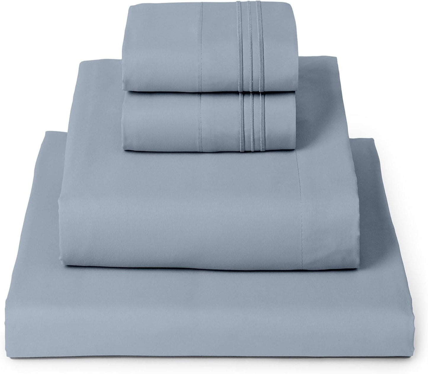 Mellanni California King Sheet Set - 4 PC Hotel Luxury Bedding | Extra Soft, Cooling, Wrinkle-Resistant (Blue Hydrangea)