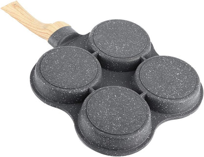 Egg Frying Pan, 4 Hole Non-Stick Omelet Pan, Easy Clean Aluminium Alloy Cooker for Breakfast