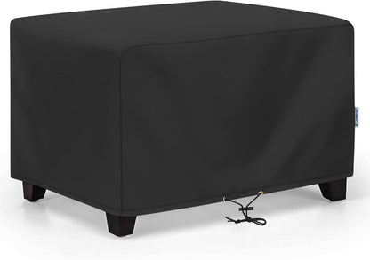 34W 24D 17H, SunPatio Outdoor Ottoman Cover, Waterproof Rectangle Coffee Table Cover, Patio Furniture Covers Side Table