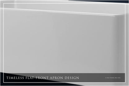 FSW1008AC LUXURY 36-INCH SOLID FIRECLAY FARMHOUSE SINK IN WHITE, ANTIQUE COPPER ACCS, FLAT FRONT