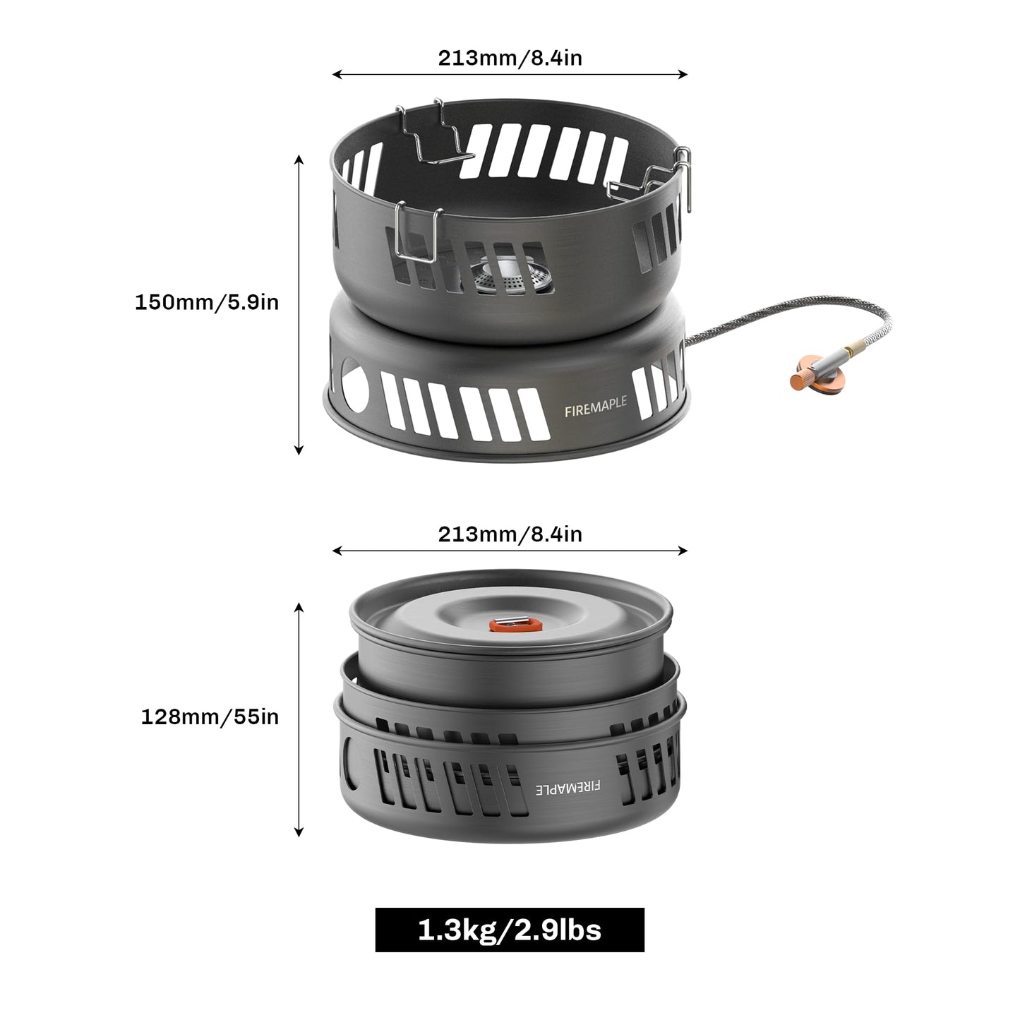 Fire Maple Versatile Outdoor Cooking Set Gas Stove Aluminum, Compact & Durable Camping Cookware Kit