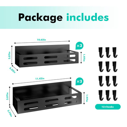 2 Pack Magnetic Spice Rack for Refrigerator, Black Magnetic Shelf and Fridge Kitchen Cabinet Organizers Storage Seasoning Organization Mini Shelves, Organizadores de Cocina