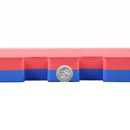 FlooringInc's 1" Thick Foam Tiles, 2'x2' Interlocking Tiles, Ideal Yoga Mat, Gymnastics, Workout Mat for MMA and Jiu Jitsu Training, Reversible Red/Blue, 20 Pack (80 Sq/Ft)