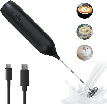 Handheld Electric Milk Frother, 500mAh Type-C Rechargeable Mini Blender for Coffee, Hot Chocolate, Eggs, Juice