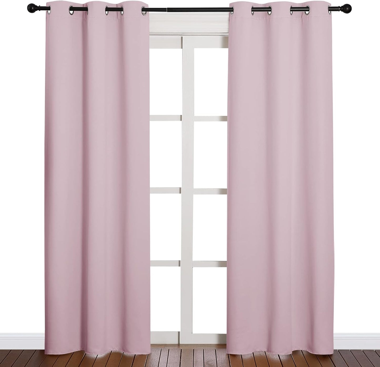 NICETOWN Blackout Curtains - Thermal Insulated Grommet Drapes for Nursery | Baby Pink, 42 x 84 Inches